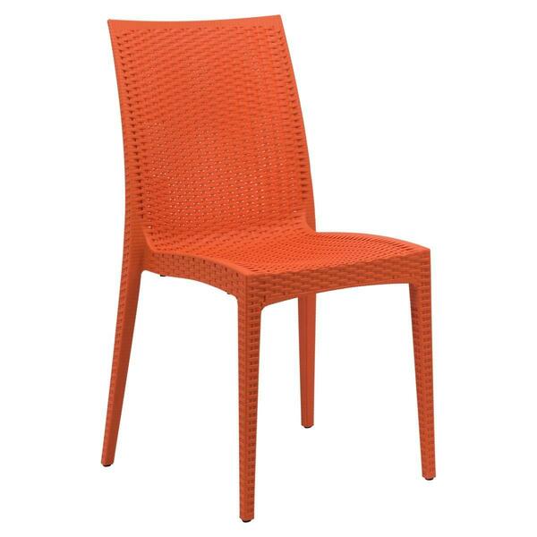 Kd Americana 35 x 16 in. Weave Mace Indoor & Outdoor Armless Dining Chair, Orange KD3034457
